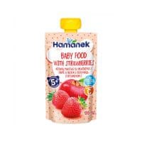 Дитяче пюре Hamanek Яблуко Полуниця, 120 г (1215895)