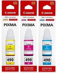 Комплект чорнил Canon GI-490, Cyan/Magenta/Yellow, G1400/G2400/G3400, 3x70 мл (SET490C/M/Y)