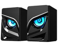 Колонки 2.0 Havit HV-SK708, Black, 3.5 мм, 2x3 Вт, підсвічування, пластиковий корпус, живлення від USB (6939119033736)