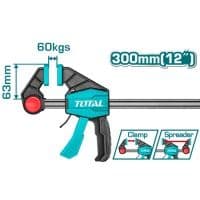 Струбцина TOTAL THT1340602 швидкозатискна, 63х300мм, 60кг
