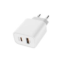 Мережевий зарядний пристрій ColorWay, White, 30 Вт, USB / USB Type-C, Quick Charge 3.0, Power Delivery, USB Auto ID (CW-CHS037PD-WT)