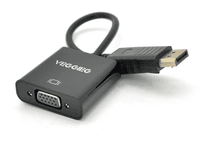 Конвертер Display Port (тато) на VGA(мама) 25cm, VEGGIEG Black, Пакет (YT-C-DP(M)/VGA(F)DV-B)