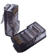 Конектор RJ45, UTP, 100 шт, Black, Cat. 5e, Merlion (RJ45ML-BK)