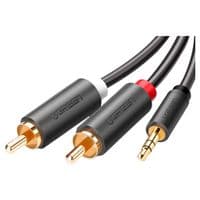 Кабель AUX 3.5мм TRS - RCAx2 M/M 1.5м UGREEN AV102 Чорний