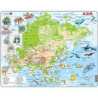 Пазл Larsen рамка-вкладыш Карта Азии - мир животных (A30-UA)