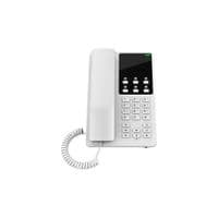 Grandstream GHP621W, Black Compact Hotel IP Phones, 2 lines, 2 SIP Accounts, One 10/100 Mbsps Ethernet ports,USB Type-C port for charging external devices, PSU included