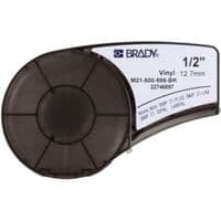 Лента для принтера этикеток Brady винил, 12.7mm/6.4m. белый на черном (M21-500-595-BK)