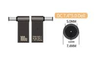 Адаптер PD 100W USB Type-C Female to DC Male Jack 7.4x5.0 mm – для зарядки ноутов DELL