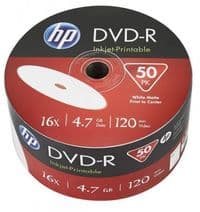 Диск DVD-R 50 HP, 4.7Gb, 16x, Printable, Bulk Box (DME00070WIP-3)
