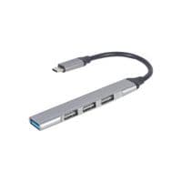 Хаб Type-C на 4 порта (1xUSB3.1+3xUSB2.0), металл, серебряный