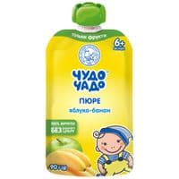 Детское пюре Чудо-Чадо яблоково-банановое без сахара, 90г (4820016253643)