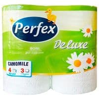 Туалетний папір Perfex Deluxe Ромашка 3 шари 4 рулони (8600101745248)