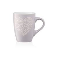Чашка Ardesto  Heart, 330 мл, сіра, кераміка