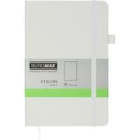Книга записная Buromax Etalon 125x195 мм 96 листов без линейки обложка из искусственной кожи Белая (BM.291060-12)
