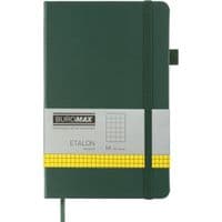Книга записная Buromax Etalon 125x195 мм 96 листов в клеточку обложка из искусственной кожи Зеленая (BM.291160-04)