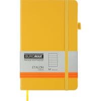Книга записная Buromax Etalon 125x195 мм 96 листов в линию обложка из искусственной кожи Желтая (BM.291260-08)