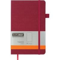 Книга записная Buromax Tweed 125x195 мм 96 листов в линию обложка из искусственной кожи Бордовая (BM.291263-13)