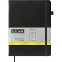 Книга записная Buromax Etalon 190x250 мм 96 листов в клеточку обложка из искусственной кожи Черная (BM.292160-01)