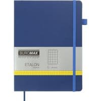 Книга записная Buromax Etalon 190x250 мм 96 листов в клеточку обложка из искусственной кожи Синяя (BM.292160-02)