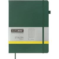 Книга записная Buromax Etalon 190x250 мм 96 листов в клеточку обложка из искусственной кожи Зеленая (BM.292160-04)
