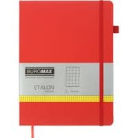 Книга записная Buromax Etalon 190x250 мм 96 листов в клеточку обложка из искусственной кожи Красная (BM.292160-05)