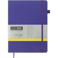 Книга записная Buromax Etalon 190x250 мм 96 листов в клеточку обложка из искусственной кожи Фиолетовая (BM.292160-07)