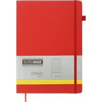 Книга записная Buromax Primo 190x250 мм 96 листов в клеточку обложка из искусственной кожи Бордовая (BM.292161-13)