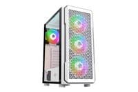 Корпус 2E GAMING HEXAGON G338W, без БП, 2xUSB 3.0, 1xUSB Type-C, 1x120mm Black fan, 3x120mm ARGB fans, TG Side Panel, ATX, White