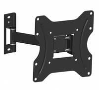 Настенный крепеж для ТВ 19-43", KSL 26ET, Black, наклонно-поворотный, до 25 кг, наклон -5°+15°, 2 узла поворота (180°/180°), VESA от 100x100 до 200x200 мм, макс. расстояние от стены 67-256 мм