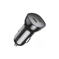 Автомобильное зарядное устройство, 2 порта, 38Вт, QC3.0+PD (20+20Вт), черный