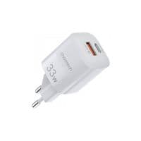 Мережевий зарядний пристрій, USB-A/USB-C, 33Вт, QC3.0+PD (30+30Вт)
