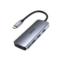Док станция USB-C 7-в-1 (HDMI/PD/картридер/USB-A/USB-C), алюминий.