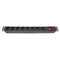 Силовий блок Eserver 19" 8 розеток, выкл., алюм. корпус PDU 220В, 16А (WT-2261A-GER-8WAY-WO)