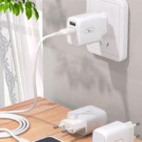 Зарядное устройство для SkyDolphin SC22EBL (2USB, 2.1A) White (MZP-000162) + кабель Lightning