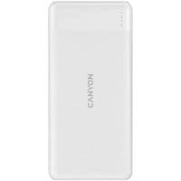 Батарея мобільна CANYON PB-109 Power bank 10000mAh Li-poly battery, Input Lightning &Type C : 5V/2A, 9V/2A PD 18W(Max), Output Type C 5V/3A,9V/2.2A,12V/1.5A Output USB A:5V3A,9V2A,12V1.5A,18W quick charging cable 0.3m, 144*68*16mm, 0.24kg, White