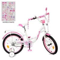 Дитячий велосипед Prof1 18" Butterfly білий з рожевим (Y1825-1 white-pink)