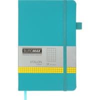 Книга записная Buromax Etalon 125x195 мм 96 листов в клеточку обложка из искусственной кожи Бирюзовая (BM.291160-06)
