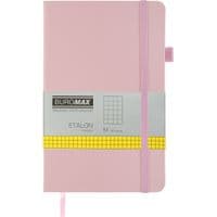 Книга записная Buromax Etalon 125x195 мм 96 листов в клеточку обложка из искусственной кожи Розовая (BM.291160-10)