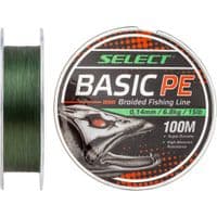 Шнур Select Basic PE 100м темно-зеленый 0,26мм 45lb/20,8кг (1870.27.68)
