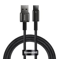 Кабель Baseus Tungsten Gold Fast Charging Data Cable USB to Type-C 100W 1m Black