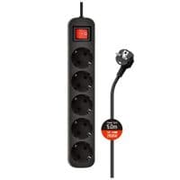 Сетевой фильтр питания ColorWay CW-PSEA55BK, 5 розеток/5M black (CW-PSEA55BK)