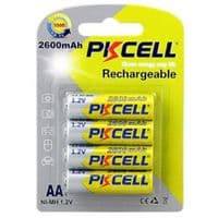 Аккумулятор PKCELL HR06/AA 2600mAh NiMH Rechargeable Battery, Blister/4pcs