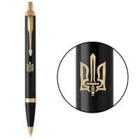 Ручка шариковая Parker IM 17 UKRAINE Black GT BP Трезубец ОУН (22032_T030y)