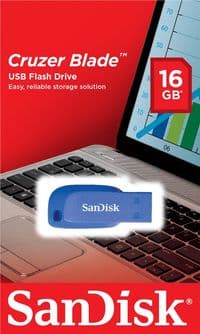 USB флеш накопичувач SANDISK 16GB Cruzer Blade Blue Electric USB 2.0 (SDCZ50C-016G-B35BE)
