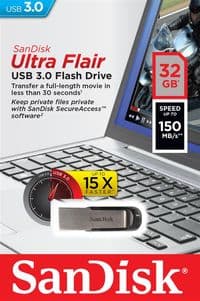 Накопитель SanDisk 32GB USB 3.0 Flair R150MB/s