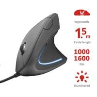 Миша VERTO ERGONOMIC USB BLACK