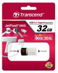 USB флеш накопитель Transcend 32GB JetFlash 890S Silver USB 3.1 (TS32GJF890S)