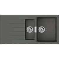 Мойка кухонная Hansgrohe S52, гранит, прямоугольник, с крылом, 980х480х190мм, чаша – 1.5, врезная, серый камень