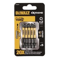 Набор бит DeWALT IMPACT TORSION, ударные, Pozidriv, Pz2, L=57 мм, 5 шт (DT7391T)