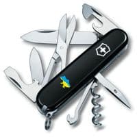 Нож Victorinox Climber Ukraine Black "Карта Украины Желто-Голубая" (1.3703.3_T1166u)